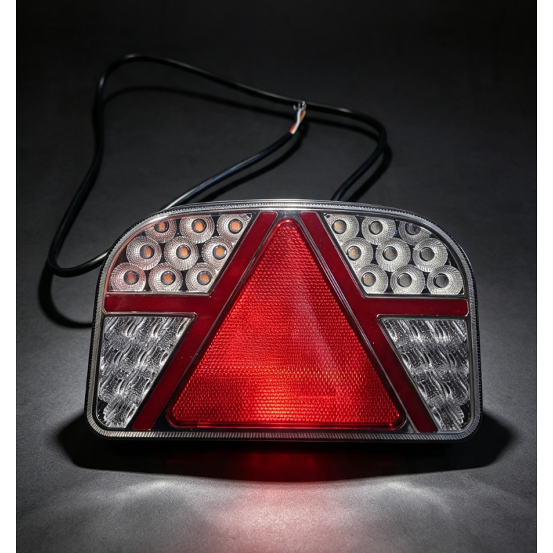 LT-116-LH-SC-1MTR LED Trailer Light(Left), DC12-24V, Screw Base with Bayonet Plug, LED Light Source, ABS+PC Housing, IP65, 