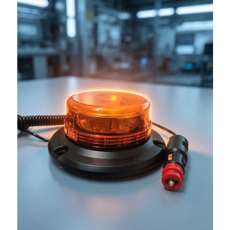 LED Warning Beacon, 3 Functions(Single  Flashing/Dual Flashing/Rotating), Screw Base,