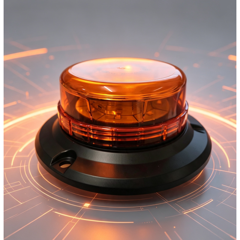 LED Warning Beacon, 3 Functions(Single  Flashing/Dual Flashing/Rotating), Single-Bolt Base, ECE