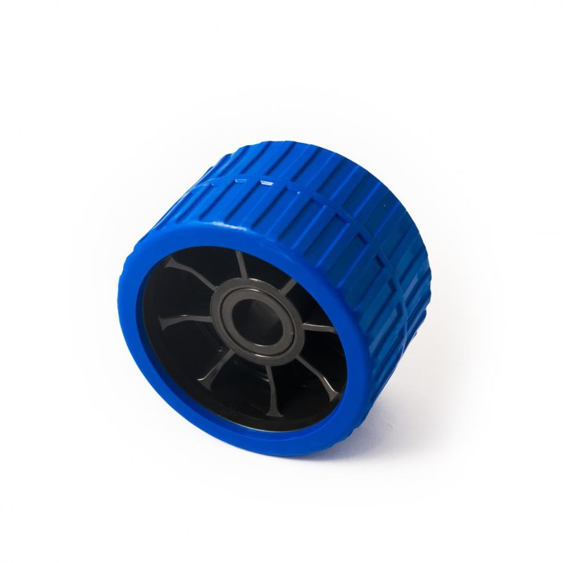 Blue Non-Mark Ribbed Roller 74mm Wide x 120mm Diameter With 21mm Bore