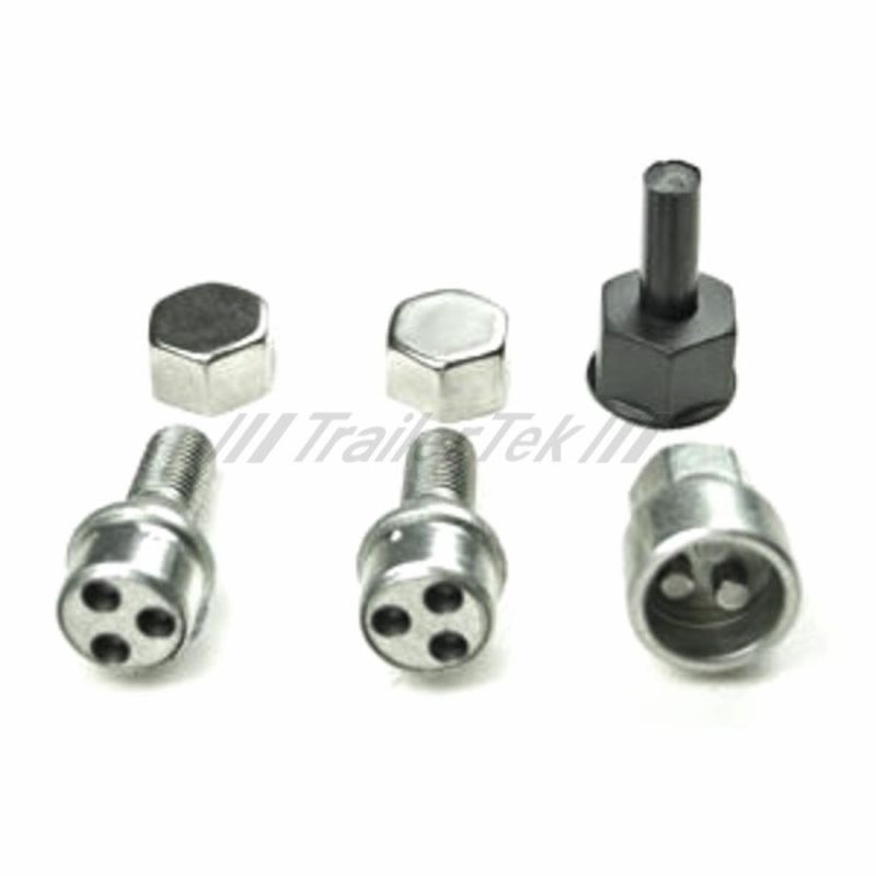 Locking bolt kit for alloy wheels, single axle