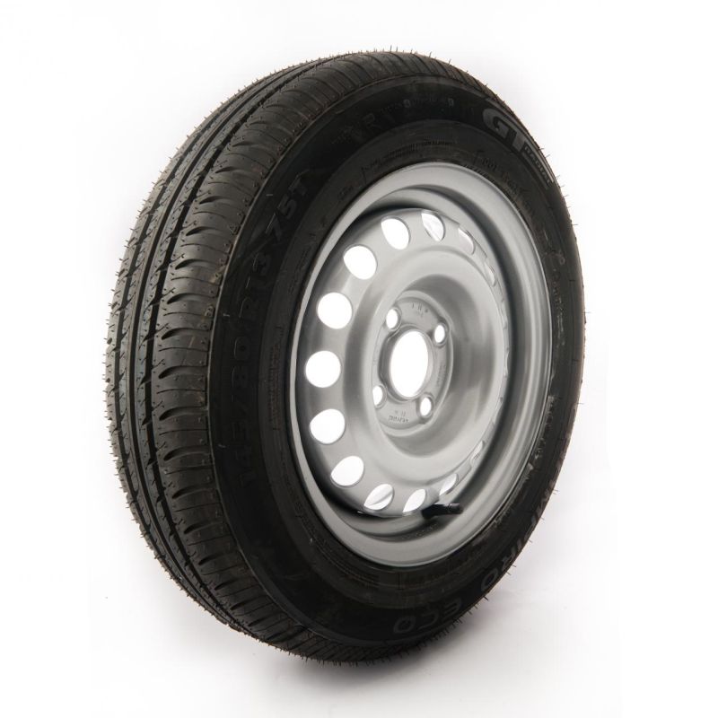 145/80 R13, 4 ply, 4J, 4 on 100mm. wheel assembly