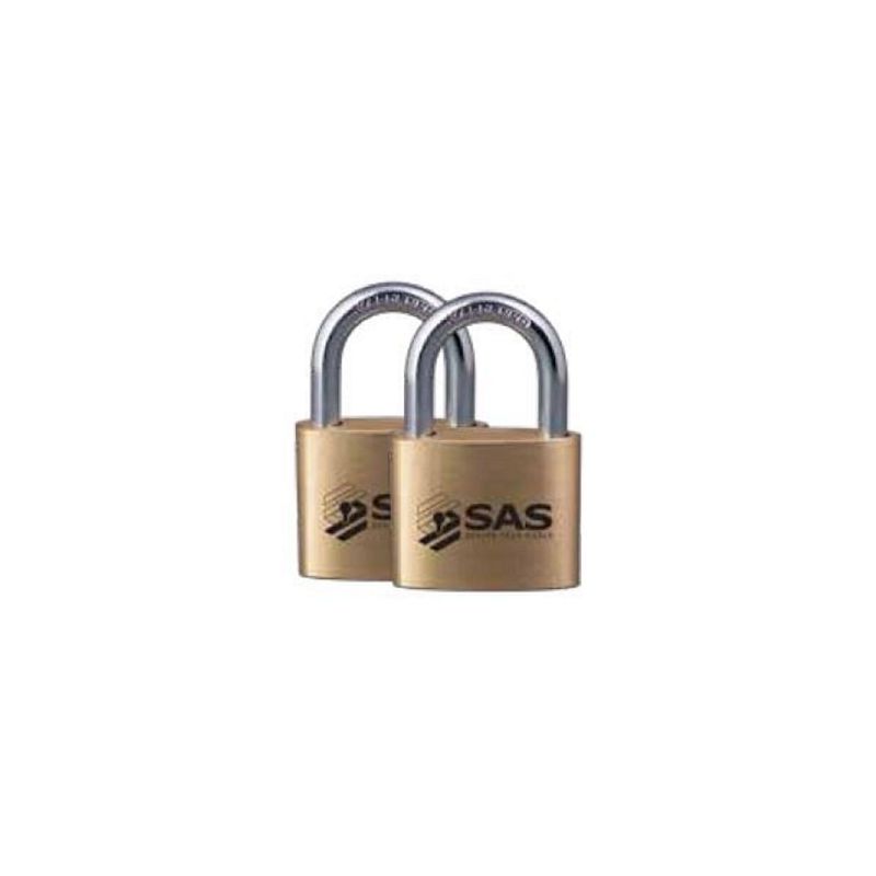SAS UB60 Padlock, 60mm Brass Body Pack Of 2