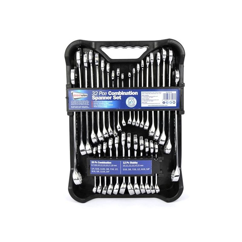 32 Piece Mirror Polished Steel Combination Spanner Set